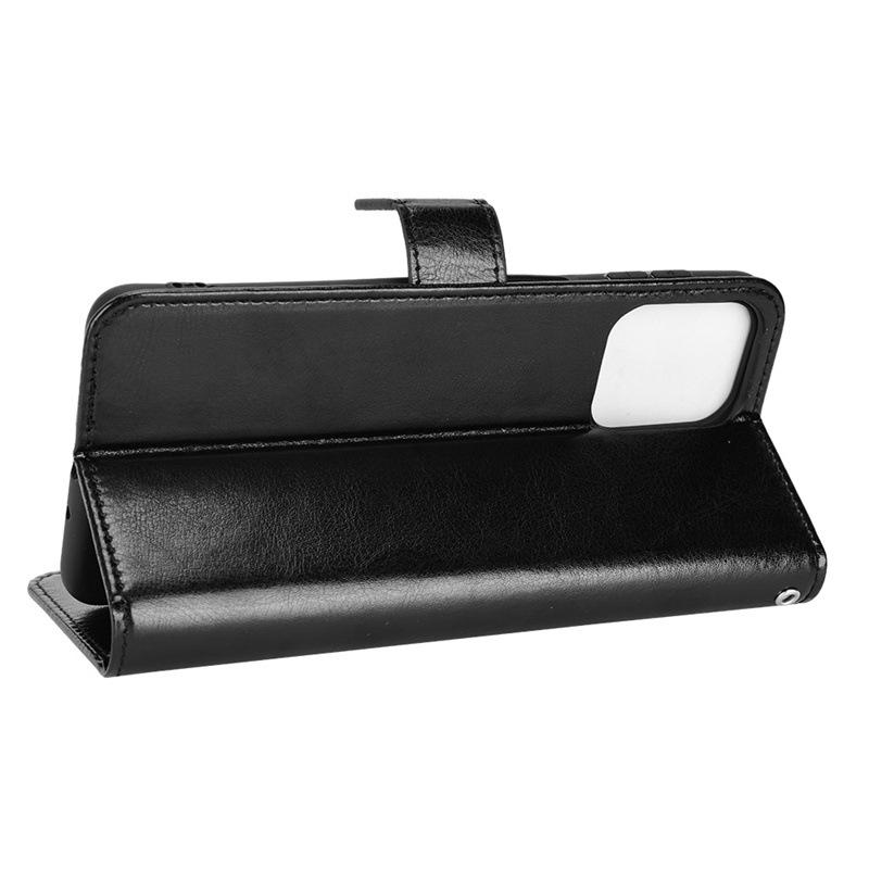 Suitable for Samsung M53 phone case, Samsung Galaxy M33 5G flip leather case with crazy horse pattern, lanyard and card slot