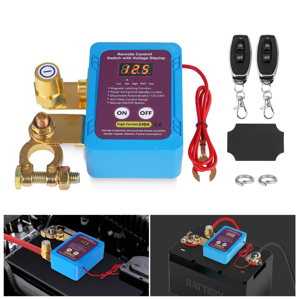 Universal Car Battery Disconnect Switch 12V 24V Remote Control Power Off Relay Anti Leakage Protector For Heavy Duty Trucks
