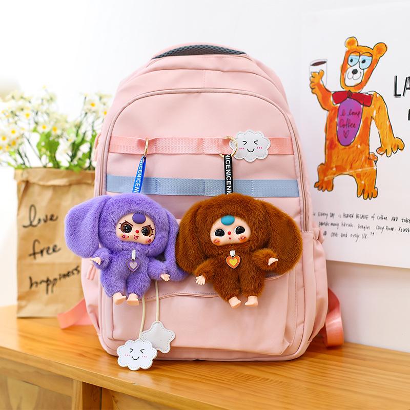 Süße Baby-Puppe Anhänger Freunde - Vinyl Schlüsselanhänger & Plüsch Rucksack Zubehör, Ein lustiges Geschenk für Mädchen ab 3 Jahren