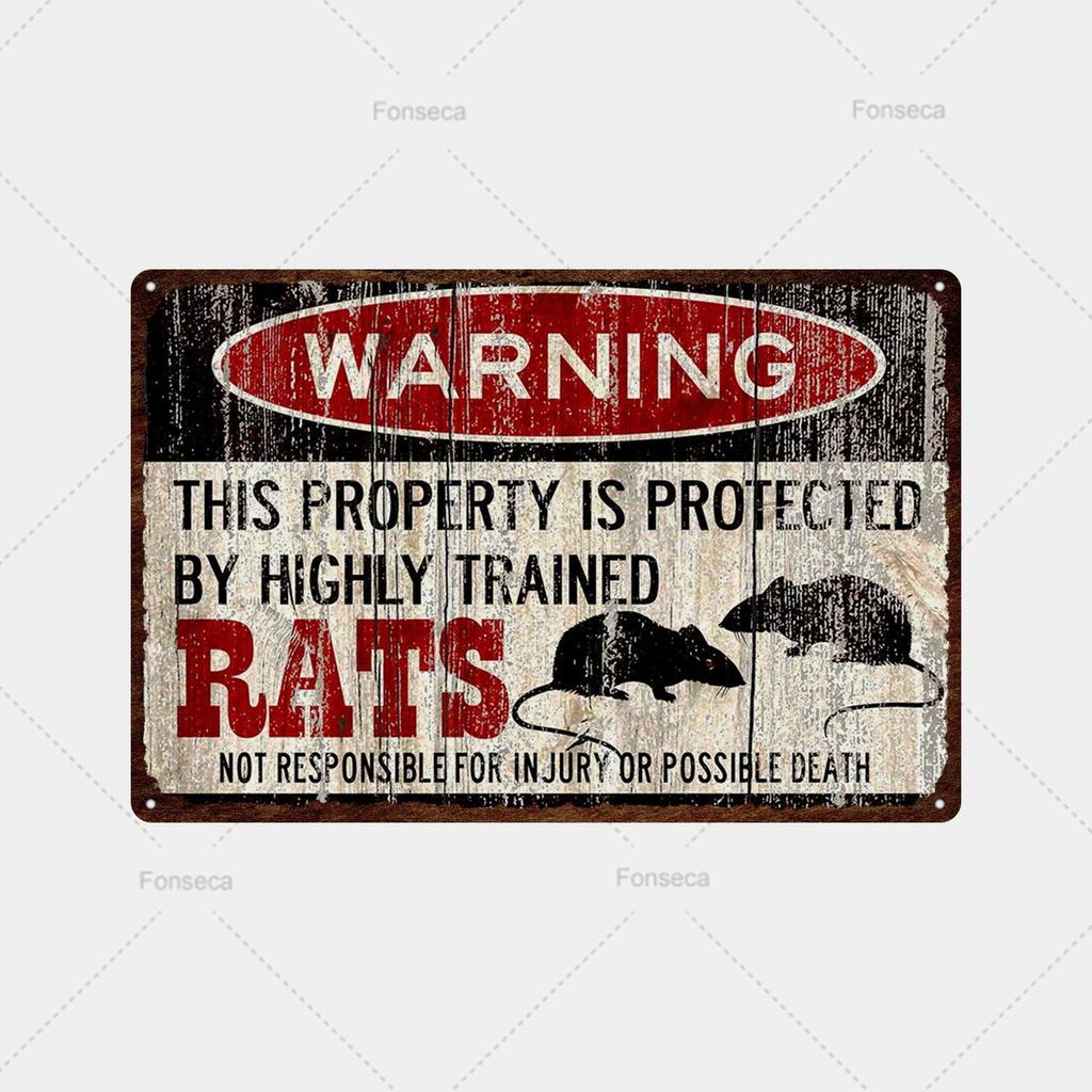 Vintage Tin Attention Animal Warning Signs Metal Sign Plaque Metal Public Retro Wall Decor Garden Park Wild Cave Metal Poster