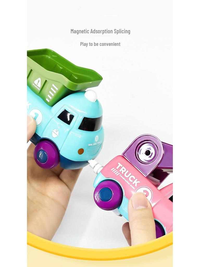 DIY Cross-Border Electric Train: Children's Cartoon Engineering Toy with Music & Lights