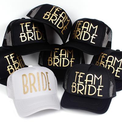 Most Popular Team Bride Baseball Cap Mesh Hat BRIDE Gold Print Woman Party Holiday Ready To Get Married Snapback Wedding Hats