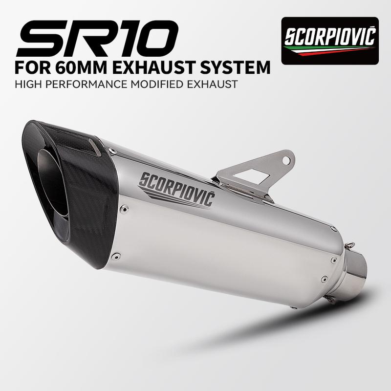 60mm Motorcycle Exhaust Muffler Escape Moto For MT07 Z400 S1000RR FZ1N Z900 CBR500R R6 R25 R3 R1