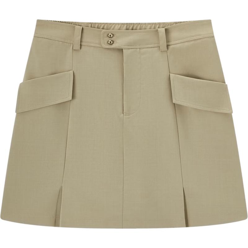 Aijutu Khaki Workwear A-line Short Skirt M