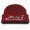 Universal Winter Knitting Wool Hat Warm Merry Christmas Embroidered Knitted Hat