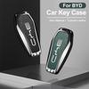 Metal Leather Car Key Case Protection Cover for BYD Atto 3 Song Plus Seal Han EV Dolphin Qin Plus U Dmi Yuan Pro Car Accessories