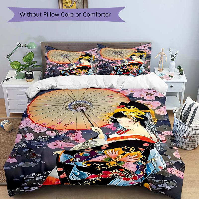 

3pcs Anime Cartoon Design Comforter Set with One Quilt Cover and Two Pillowcases (No Core) - Festive Gift for Bedroom and Guest Room Decoration, Polye 135x200cm