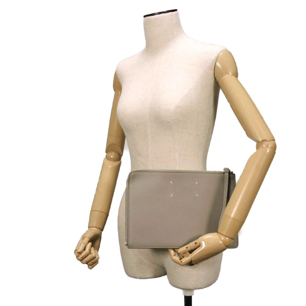 Used Zip Strap Pouch (65992) SA1TT0004 P4746 T8135 7931 L-shaped Zipper Business Bag, 4 Stitches, Gray, Men's from