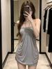 Purple Charm Halter Dress: Light Luxury, Spicy, Body-Hugging, Lantern Sleeves, Strapless One-Piece