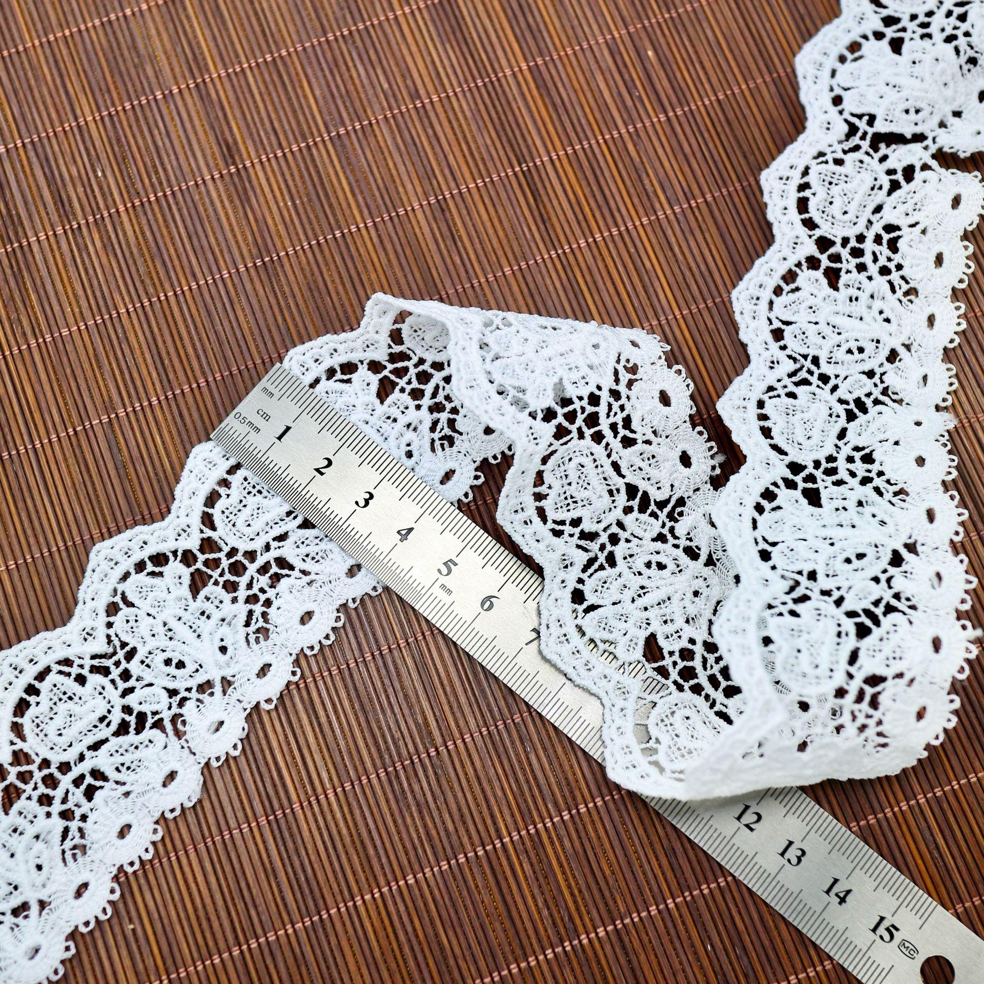 4,5 см Водорастворимое молочное шелковое вышитое кружево, Аксессуары для декора диванных подушек домашнего текстиля, Украшение для штор JS50623