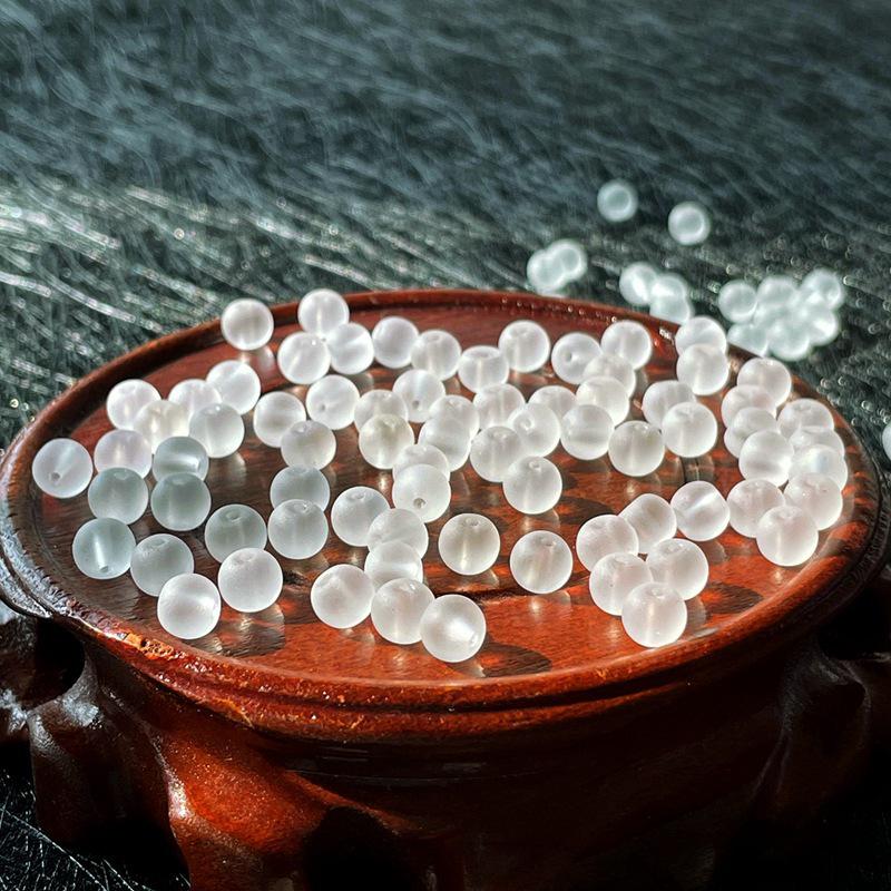 Iridescent Frosted Round Crystal Beads for DIY Jewelry & Accessories