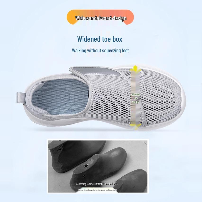 Summer Breathable Shoes for Elderly with Swollen Feet and Hallux Valgus