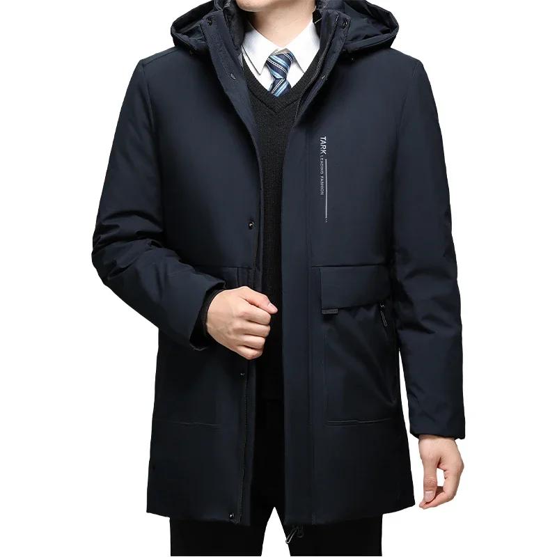 Herren Lange Plüsch Verdickte Parkas Winterjacke Herren Parker Mantel Winter Warm Dicker Reißverschlussmantel Gepolsterter Mantel