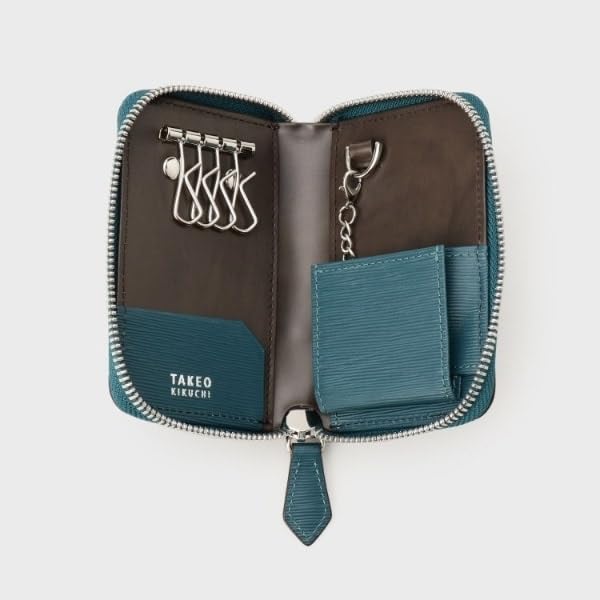 Takeo Kikuchi Key Case, Key Holder, Charm [NEW Leather Ripple Series] Smart Key Case G8701375 Men's Navy (094) 00 (FREE)
