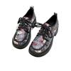 Small Leather Shoes Women's Autumn and Winter New Printed Platform Versatile Women's Single Shoes