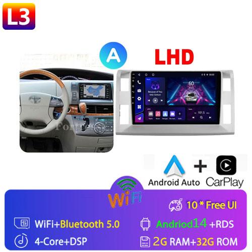 Android 14 Carplay WIFI+4G Car Radio For Toyota Previa 3 III XR50 Estima 2006-2019 Multimedia Player GPS 2din Head Unit Stereo