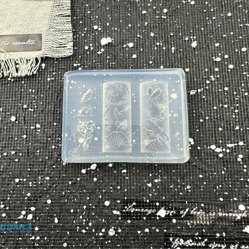 Peacock Flower 3D Silicone Mold Nail Art Decor DIY Chinese Style Bridge Pavilion Love Locks Nail Templates Manicure Design Tool