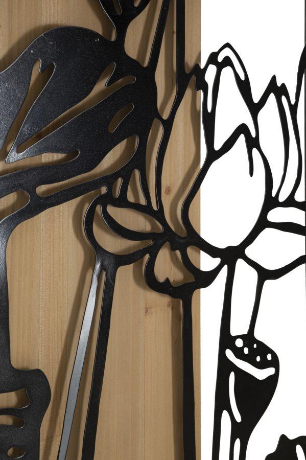 Wall Panel Lotus Iron And Wood Cm 60X2X90