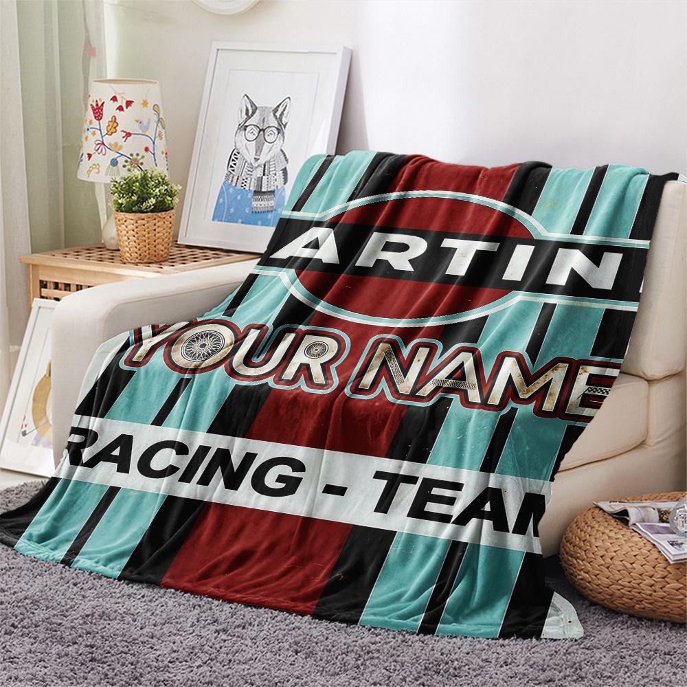 1PC Martini Custom Name Patterned Flannel Blanket Suitable For All Seasons For Home Decor Warmth And Comfort Gifts Holiday Present