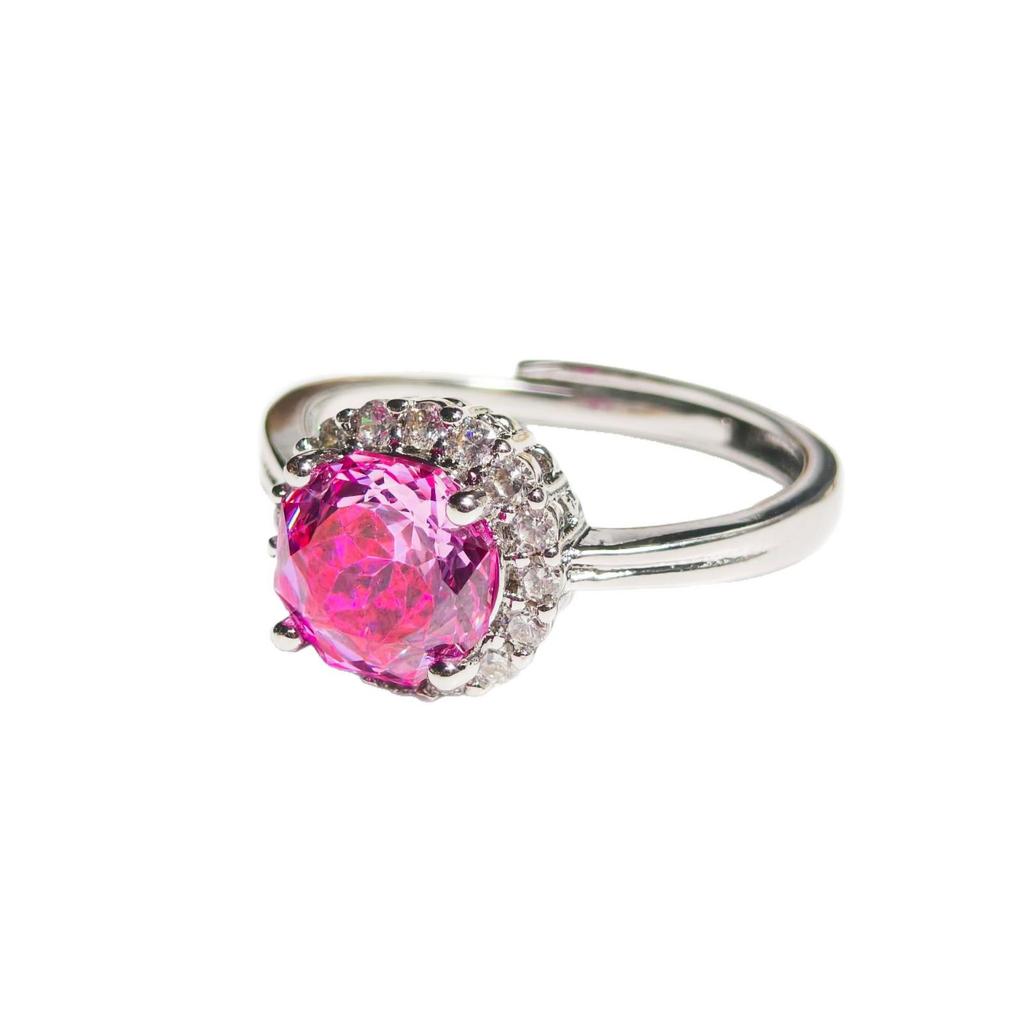 Gesi En Rose Cut Fairy Diamond Iridescent Octagonal Jewelry Set: Light Luxury Ring, Earrings, and Pendant Trio for Women.