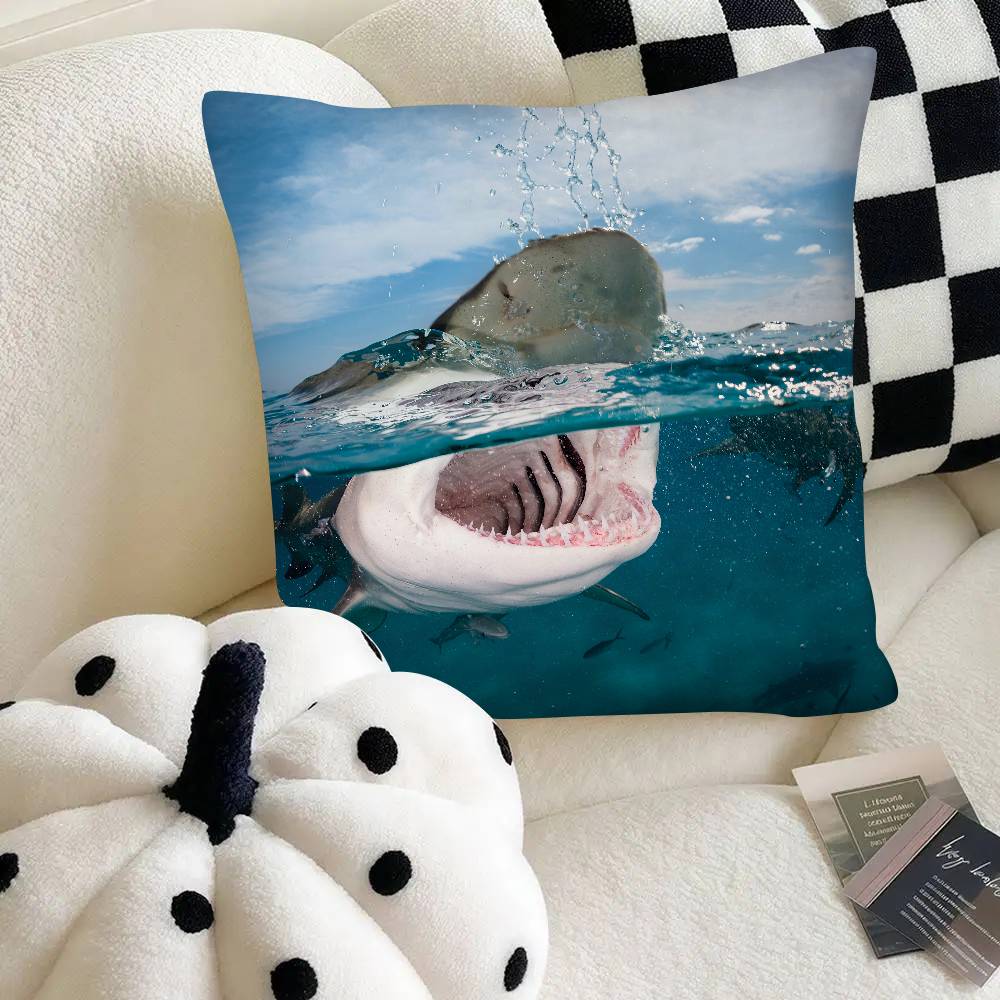 Blue Ocean Pillow Case Fashion Square Pillowcase Bedroom Sofa Room Ins Decoration Leisure