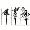 Enchanted Fairy Garden Decor Metal Floral Lawn Stake Outdoor Ornament for Yard Patio Decoration Whimsical Home Garden Art