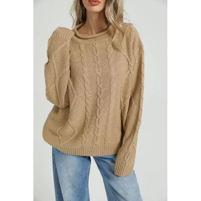 Women's Ropa Mujer Solid Color Knitted Pullovers Sweaters Long Slevees Elegant Chic Thick Loose Casual Roupas Feminina