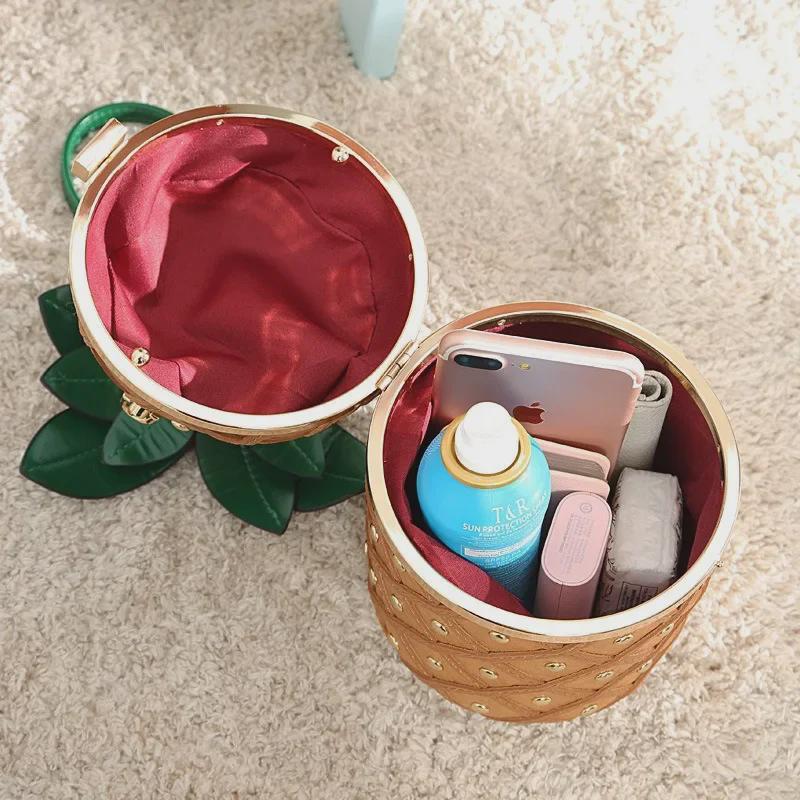 2025 Damska Modna Torba na Ramię w Kształcie Ananasa - Kreatywny i Swobodny Styl Kurierski na Łańcuszku