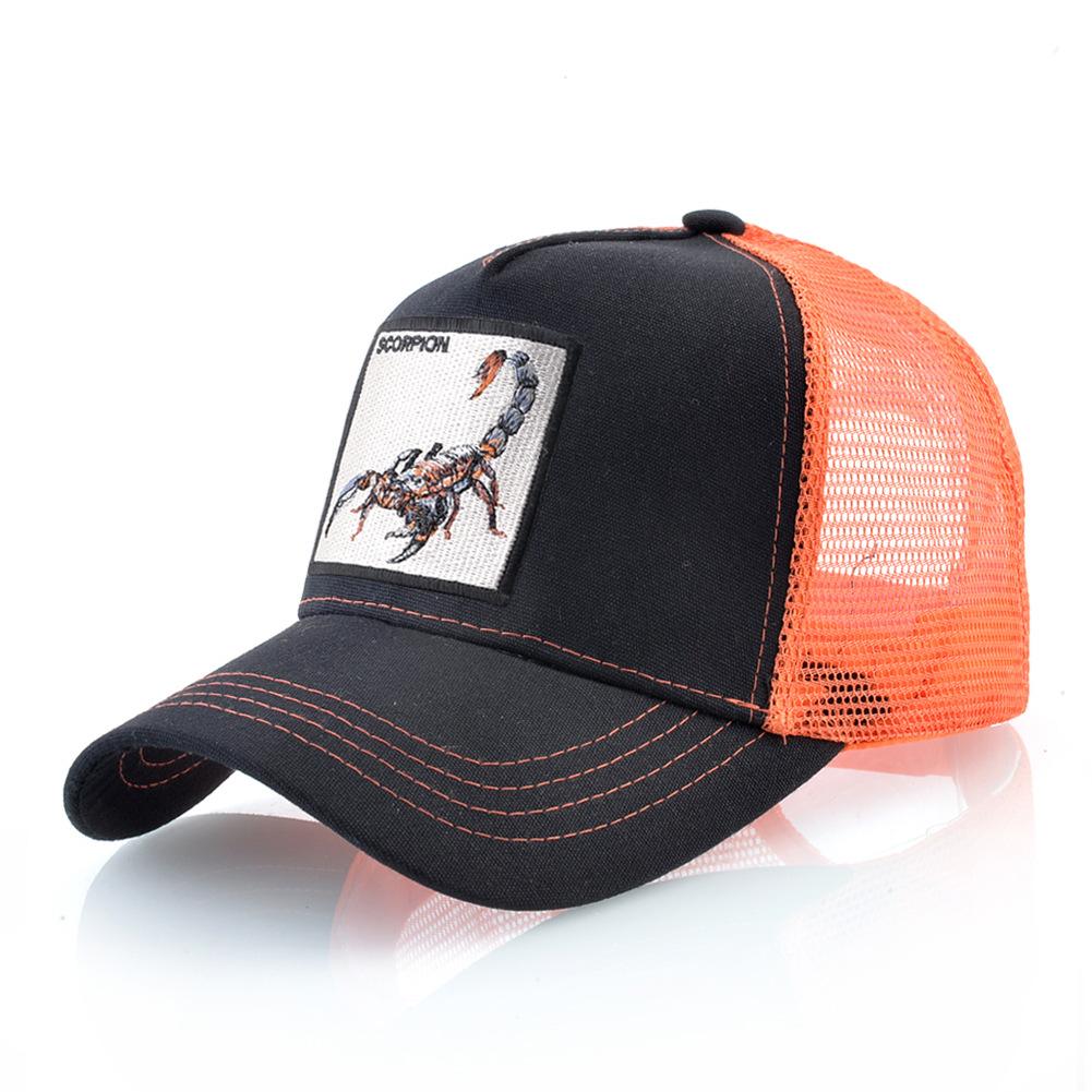 Four Seasons Trucker Cap Men Women Snapback Hip Hop Baseball Cap With Embroidery Scorpion Patch Adjustable Visor Hat