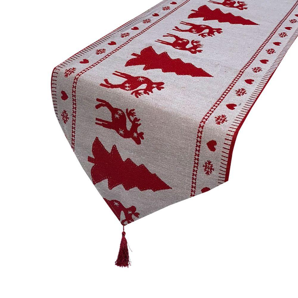 Festliche Stickerei 71" Weihnachts-Tischläufer Langlebige Weihnachts-Heimdekoration