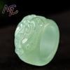 Natural Hotan Jade Pixiu Ring 20-21mm Thumb Ring Chinese Jadeite Amulet Fashion Charm Jewelry Hand Carved Gifts for Women Men