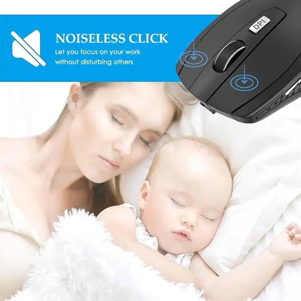 Wireless Mouse Ergonomics Mouse 2.4GHz USB Portable Mobile Optical Office Mouse Adjustable 1600DPI Levels For PC Laptop Computer