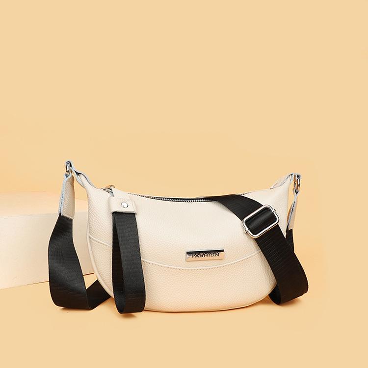 

2025 Autumn/Winter Women s Top Layer Cowhide Shoulder Crossbody Bag 28x9x16cm грязно-белый