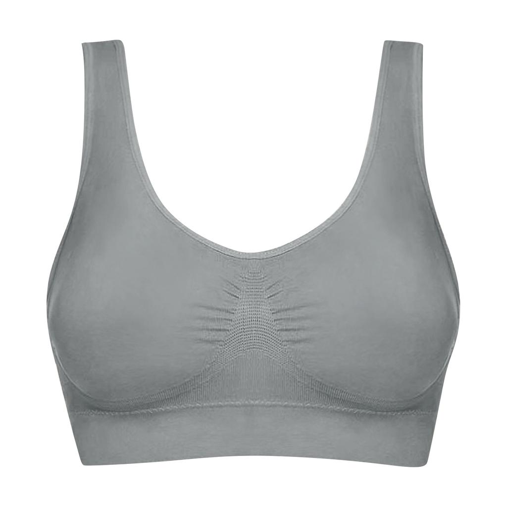 Wireless Padded Bra for Women Seamless Comfort Stretch Fabric Soft Support Vest Style Bra with Removable Pads No Underwire