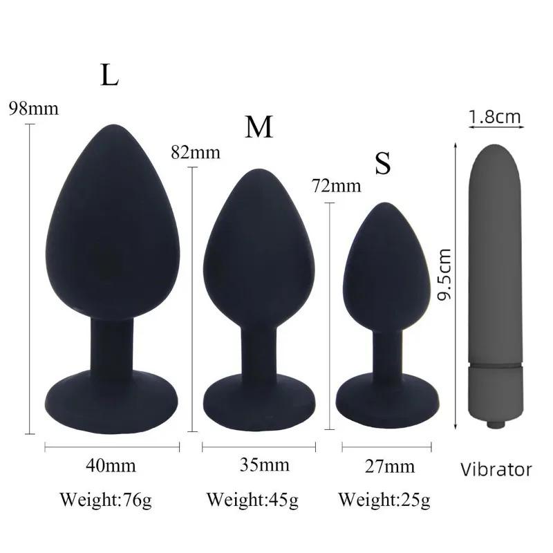 Weiches Silikon S/M/L Analplug Prostata-Massagegerät und Erotik-Plug Bullet-Vibrator Sexspielzeug für Männer und Frauen Backyard Shop 18