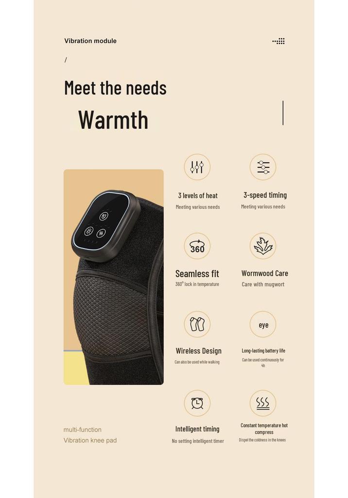 Electric Heated Knee Massager with Smart Temperature Control for Middle-aged and Elderly