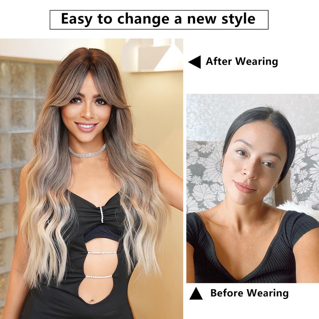 Dámská simulační paruka 70cm vlasy vlnitá paruka Plná pokrývka hlavy Růžová síťka na vlasy Pokrývka hlavy Krása Dekorace Paruka