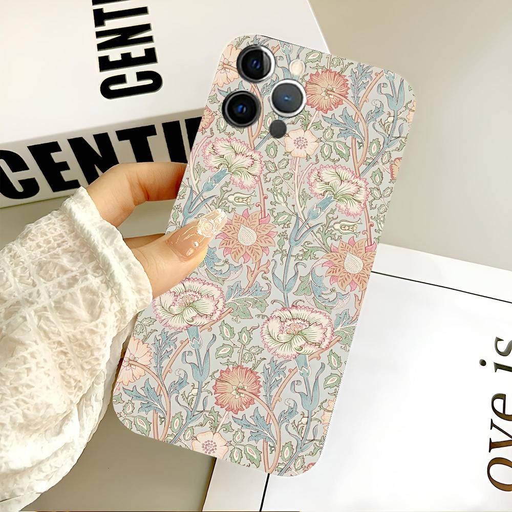 William Morris Phone Case For IPhone 17 16 15 14 13 12 11 PRO MAX PLUS Mini Soft TPU Skin Cover Gift
