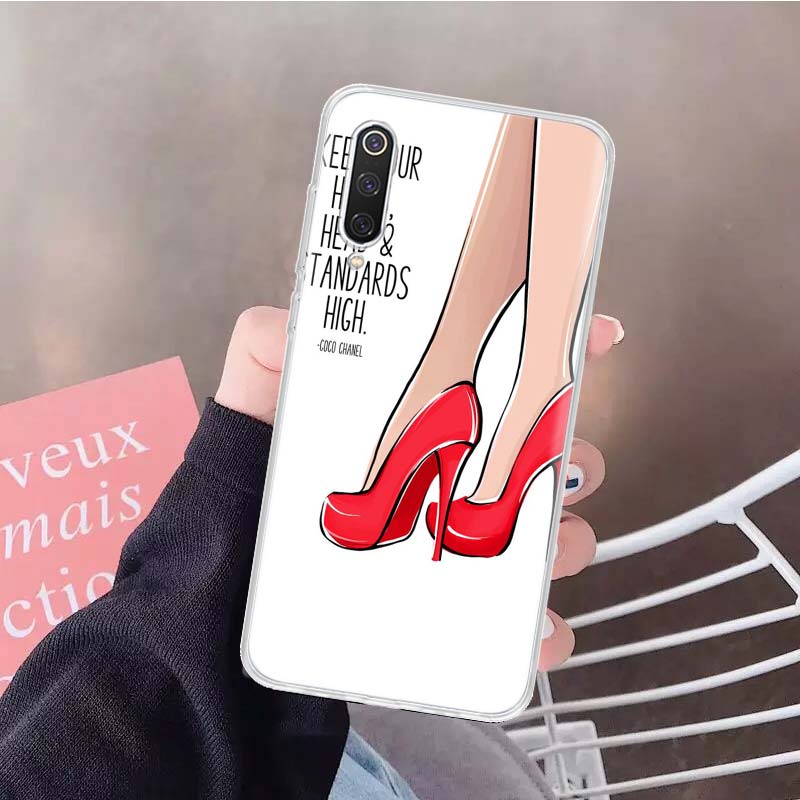Red High Heel Shoes Soft Phone Case For Xiaomi Redmi Note 15 14 14S 13 12 Pro Plus 12S 11 11S 11E 10 10S 11T 5G Fundas Coque Red