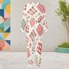 Women Plus Size Round Neck Long Sleeve Red White Plaid Printed Pocketed Cuffed Top Cuffed Pants Two Piece Set