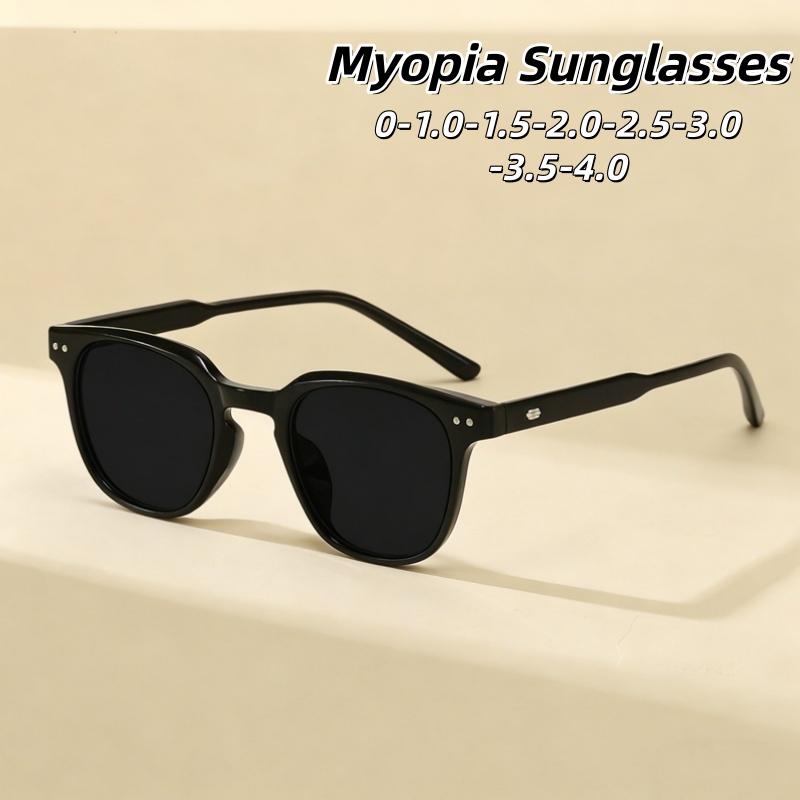 Advanced Sense of Personality Retro Myopia Sunglasses Outdoor Activities Sun Protection Decorative Glasses 0 To -4.0