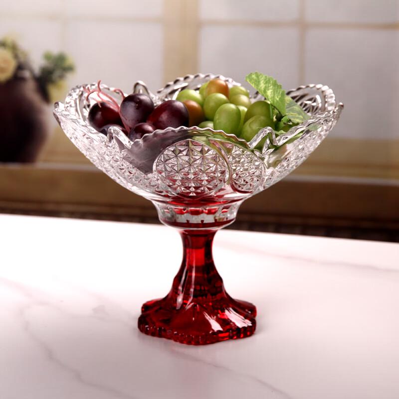 Flavinmci European Style Embossed Glass Dessert Bowl and Fruit Plate