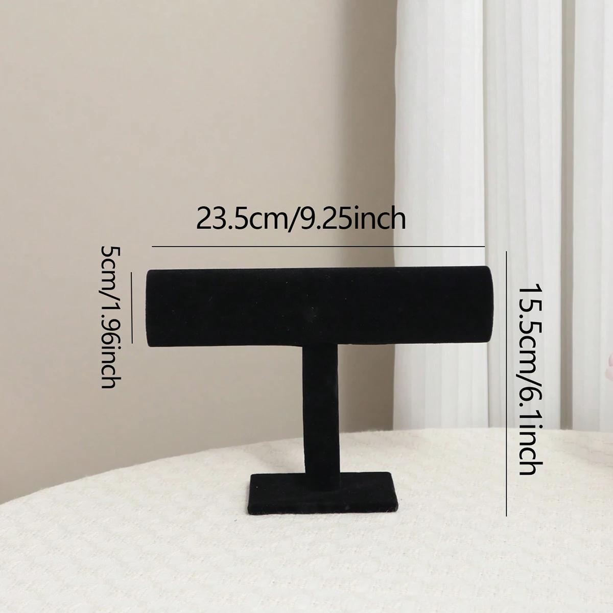 

1pc Suede desktop counter jewelry display rack, vertical storage rack for household bracelets and necklaces, high-end, simple чорний