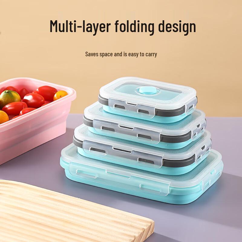 Collapsible Silicone Food Storage Container Set - 4 Piece