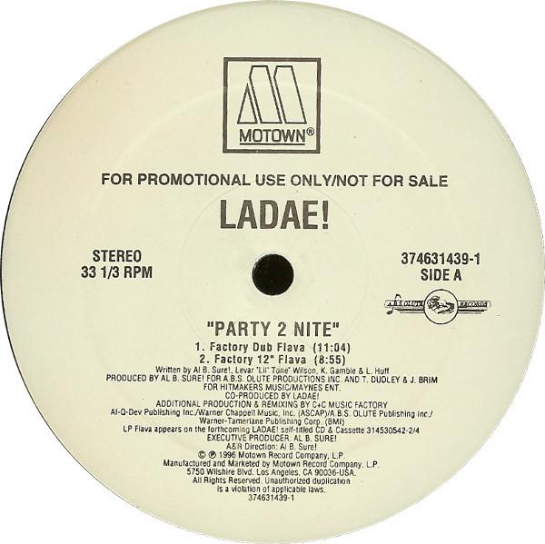 

12inch Record LADAE - Party 2 Nite 3746314391 Motown 1996 US Dance & Electronica Used