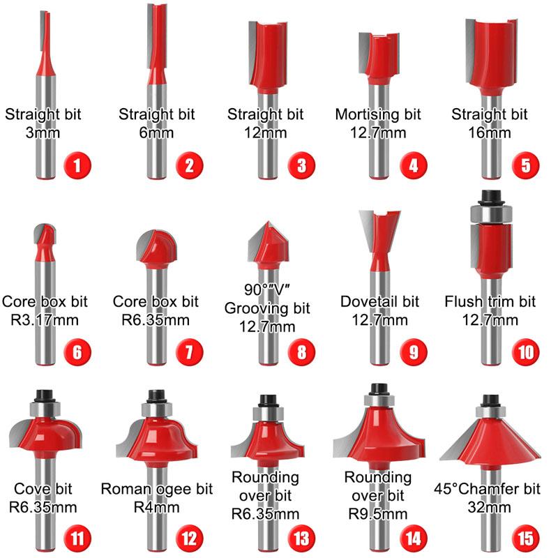 6mm Schaft Holzbearbeitung Bit Set Holz Trimmen Gerade Fräser Holz Arbeits Router Werkzeuge