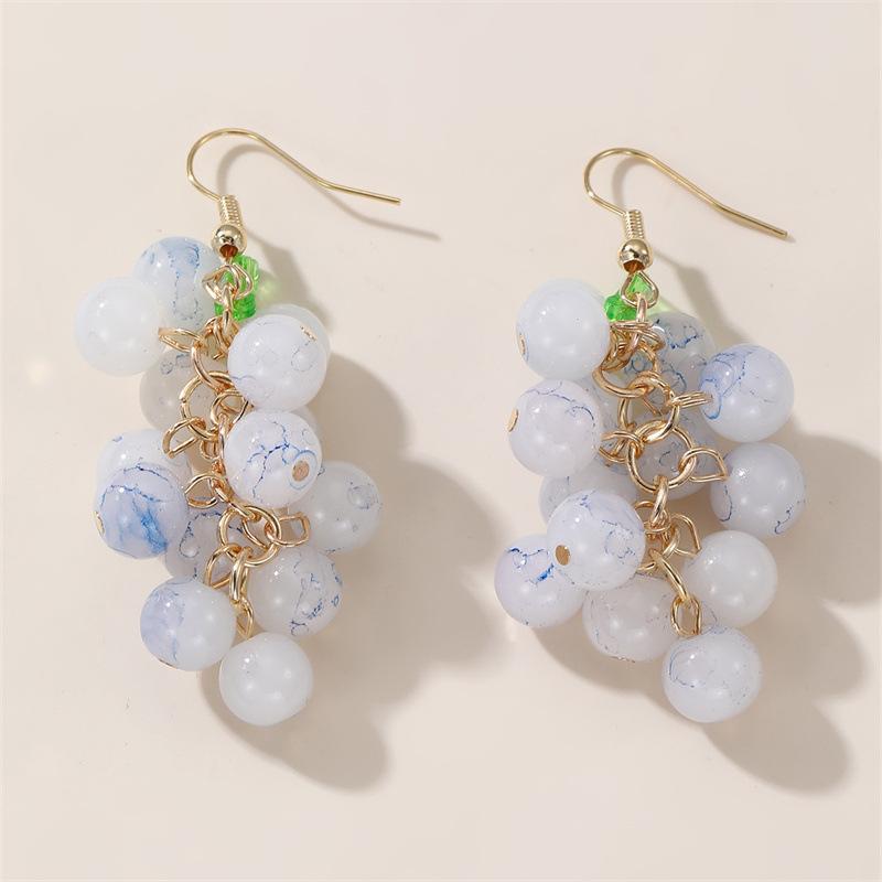 Summer Countryside Style Grape Pendant Earrings For Women Personalized Daily Accessory Party Jewelry Anniversary Birthday Gifts