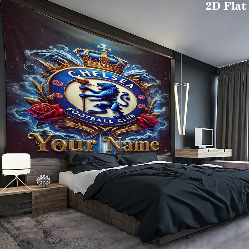 Chelsea F Custom Name Wall Tapestry Aesthetic Wall Hanging Printed Fabric Blanket Decorative Tapestries for Bedroom Living Room Home Decor