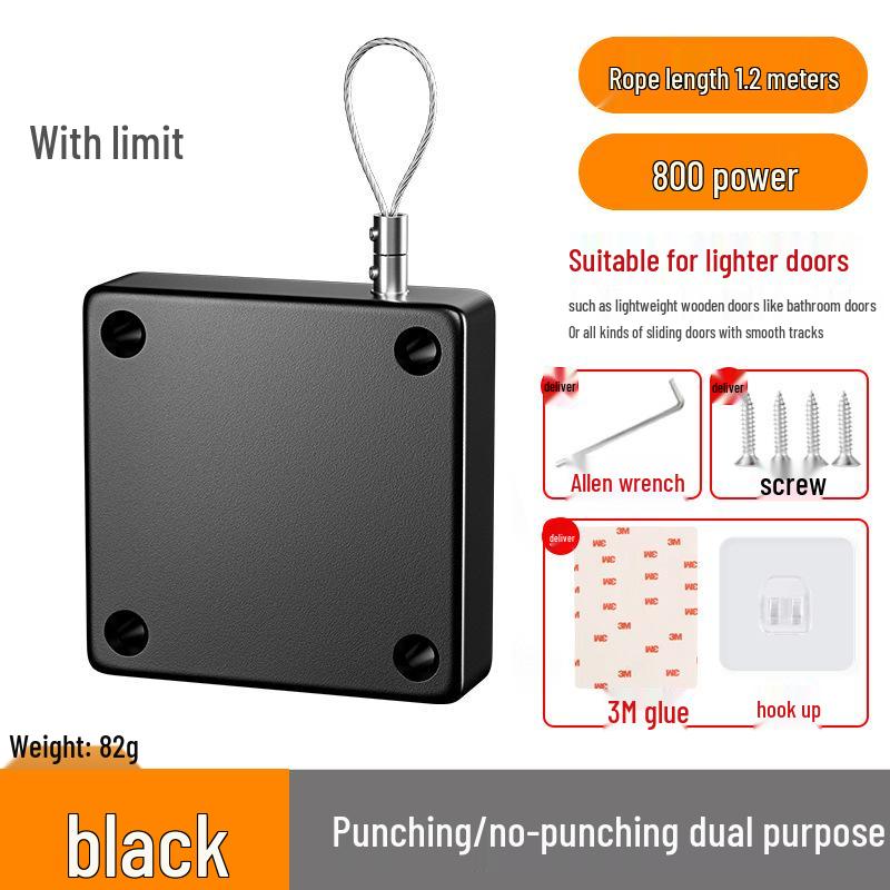 Silent Automatic Door Closer with Pull Rope for Sliding Doors 
