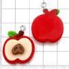 Set of 10 Red Resin 3D Apple Pendants for DIY Jewelry Accessories